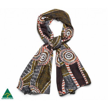 Aboriginal Art Silk Scarf - Michelle Woody